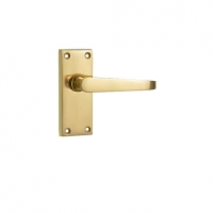 Wickes Rome Victorian Straight Latch Handle Set Polished Bra