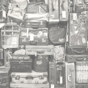 ohpopsi Luggage Wall Mural Black & White Large &pound;59.99