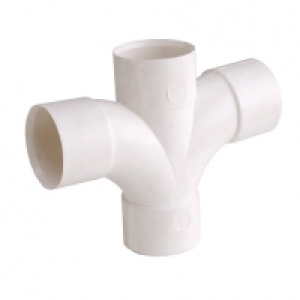 Wickes Solvent Weld Waste 50mm White 92.5 Deg Cross Tee &pound;5.29