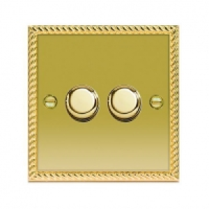 Wickes Dimmer Switch 2 Gang 2 Way 400W Polished Georgian Bra £15.49