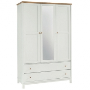 Beech and painted Burlington triple wardrobe with mirror a £686.70