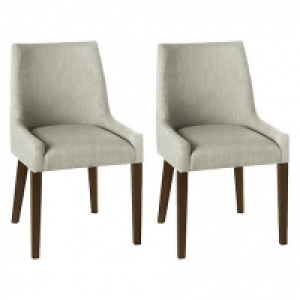 Pair of linen beige Ella upholstered tub dining chairs wit £222.00