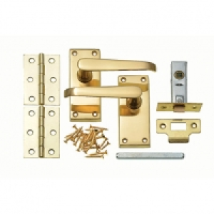 Wickes Rome Victorian Straight Latch Handle Set Polished Bra &pound;13.99