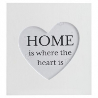 Poundland  home Is Where The Heart Is Wooden Photoframe