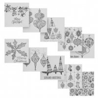 Poundland  Colour Your Own Christmas Cards Doodle Designs 10 Pack