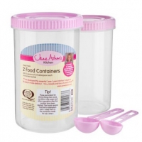 Poundland  Jane Asher Food Containers With Spoons 2 Pack - Lilac