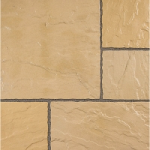 Marshalls Pavesys Riven York Blend Paving Slab 2 Ring Circle
