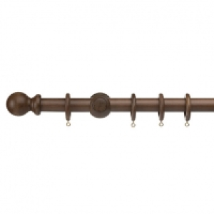 28mm Wood Curtain Pole Kit Walnut 1.8m