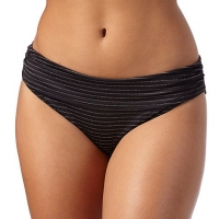 Debenhams Gorgeous Dd+ Black gold striped fold over bikini bottoms