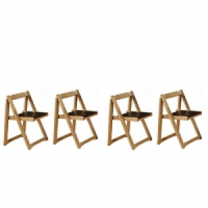 Set of 4 oak effect Stowaway chairs £110.00