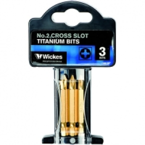 Wickes Titanium Screwdriver Bit Phillips NO2 50mm Pack 3