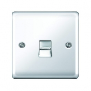 Wickes Telephone Socket Master 1 Gang Polished Chrome Raised