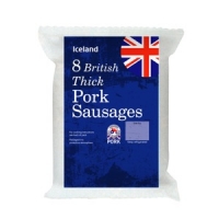 Iceland  Iceland 8 British Thick Pork Sausages 454g