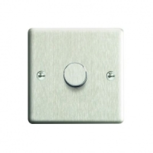 Wickes Dimmer Switch 1 Gang 2 Way 400W Brushed Steel Raised  £11.99