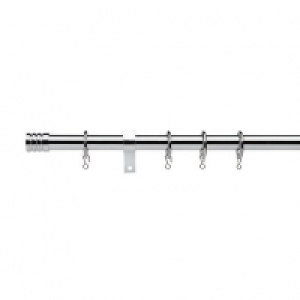 16/19mm Extendable Stud Curtain Pole 180-320cm Chrome
