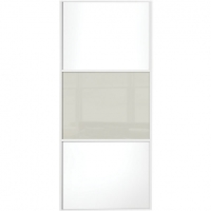 Wickes Sliding Wardrobe Door Wideline White Panel & Soft Whi