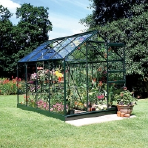 Halls Popular Greenhouse Aluminium Green with Base 6x8 &pound;549.99