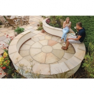 Marshalls Riven Harena Riven Golden Sand Paving Slab 2 Ring