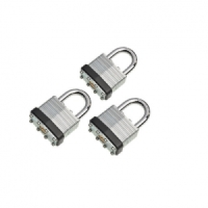 Wickes Laminated Padlock 40mm 3 Pack £12.35
