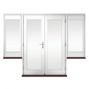 Wickes Derwent Softwood French Doors White Finish 4ft with 2