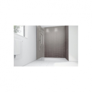 Wickes Grey Cotton Gloss Laminate 1200x900mm 2 sided Shower