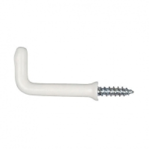 Wickes Square Cup Hook White 4 Pack