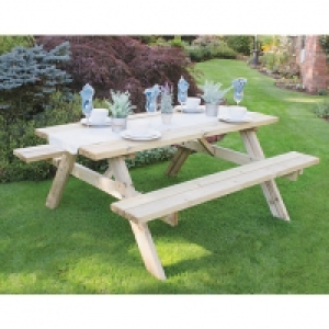 Forest Garden Rectangular Picnic Table - Large
