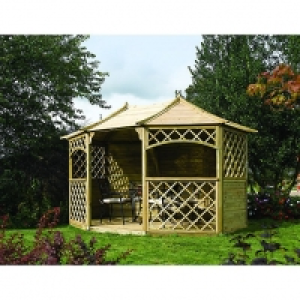 Rowlinson Sandringham Gazebo 8 Sided 2.7 x 3.9 x 3.0m Natura