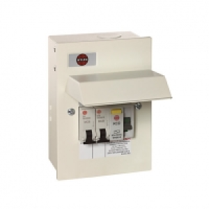 Wylex 2 Way Garage Unit with 1 x 63A RCD, 1 x 16A MCB, 1 x 6