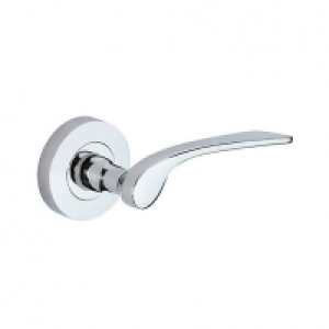 Wickes Ciro Round Rose Handles Pair Set Polished Chrome Fini