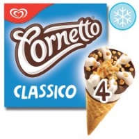 Tesco  Cornetto Classico Ice Cream Cone 4 X 90Ml