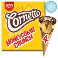 Tesco  Cornetto Honeycomb Crunch Ice Cream Cone4x90ml
