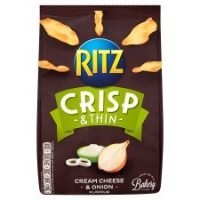 Tesco  Ritz Crisp And Thin Cream Cheese And Onion Snacks 100 G