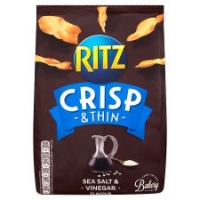 Tesco  Ritz Crisp&Thin Sea Salt And Vinegar 100G