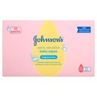 Tesco  Johnsons Baby Wipes Extra Sensitive 12 Pack