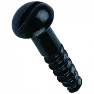 Wickes Black Japanned Wood Screws No.10x25mm Pack 10