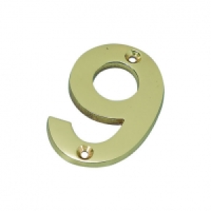 Wickes Door Number 9 Brass Plated £3.25