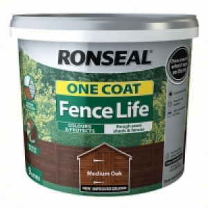 Ronseal One Coat Fence Life Medium Oak 9L £12.99