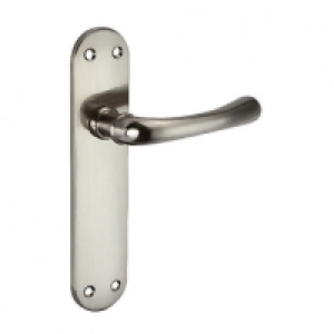 Wickes Gianni Latch Handles Pair Satin Nickel Finish