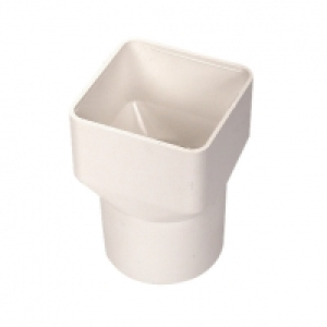 Wickes White Squareline to Roundline Downpipe Adaptor £2.89