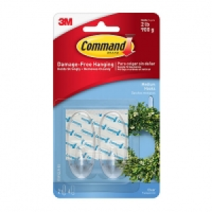 Command Medium Hook Clear 2 Pack £3.99