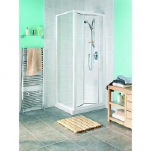 Wickes Bi-fold Shower Enclosure Door & Side Panel White Fram &pound;159.99