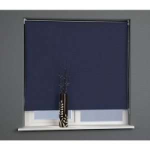 Plain Blackout Roller Blind 90cm Blue