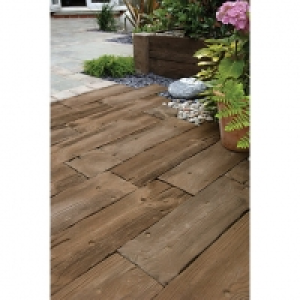 Marshalls Woodstone Textured Dark Brown 600x200x40 Paving Sl