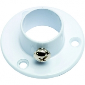 Wardrobe Rail Retaining Socket White 19mm 2 Pack Interior