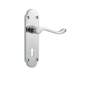 Wickes Vancouver Victorian Shaped Lock Handles Pair Chrome F &pound;16.49