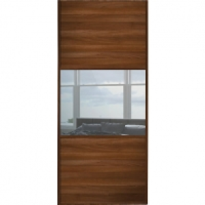 Wickes Sliding Wardrobe Door Wideline Walnut Panel & Mirror  &pound;127.20
