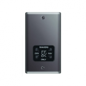 Wickes Dual Voltage Shaver Socket 2 Gang Black Nickel Raised &pound;15.99