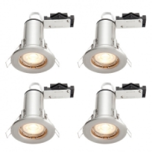 Wickes LED Fire Rated Downlights Brushed Chrome Finish 4 Pac