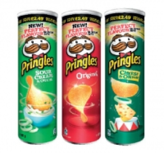 Pringles Original, Sour Cream & Onion, Salt & Vinegar £1.50